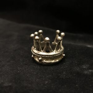 anello corona del re in argento, realizzato a mano con tecnica a cera persa